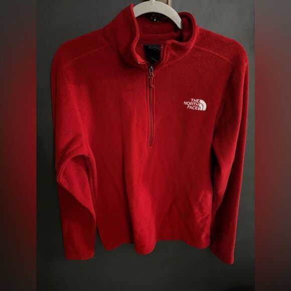 The Northface Men's Quarter Zip Pullover Fleece Size Small Red - Picture 1 of 6
